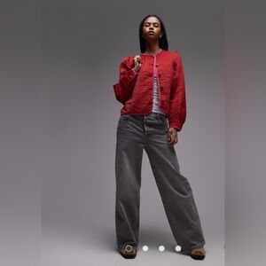 Free People Red Quilted Jacket